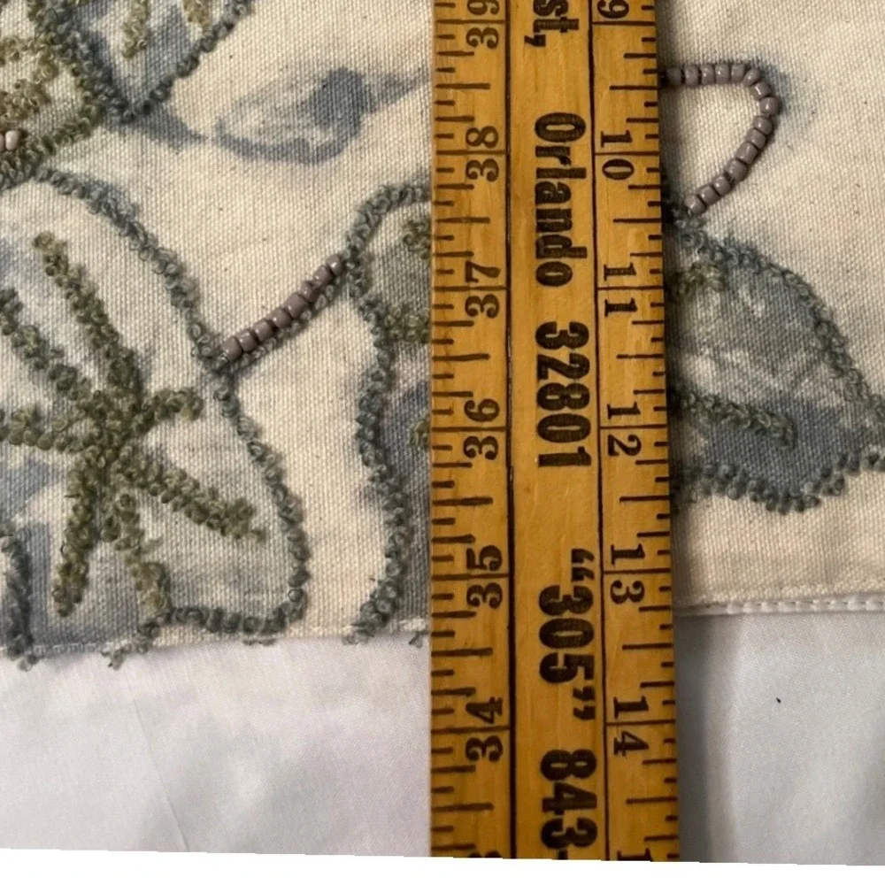 Well Dressed home Embroidered Beaded Farmhouse‎ Fall Pumpkin Table Runner Blue